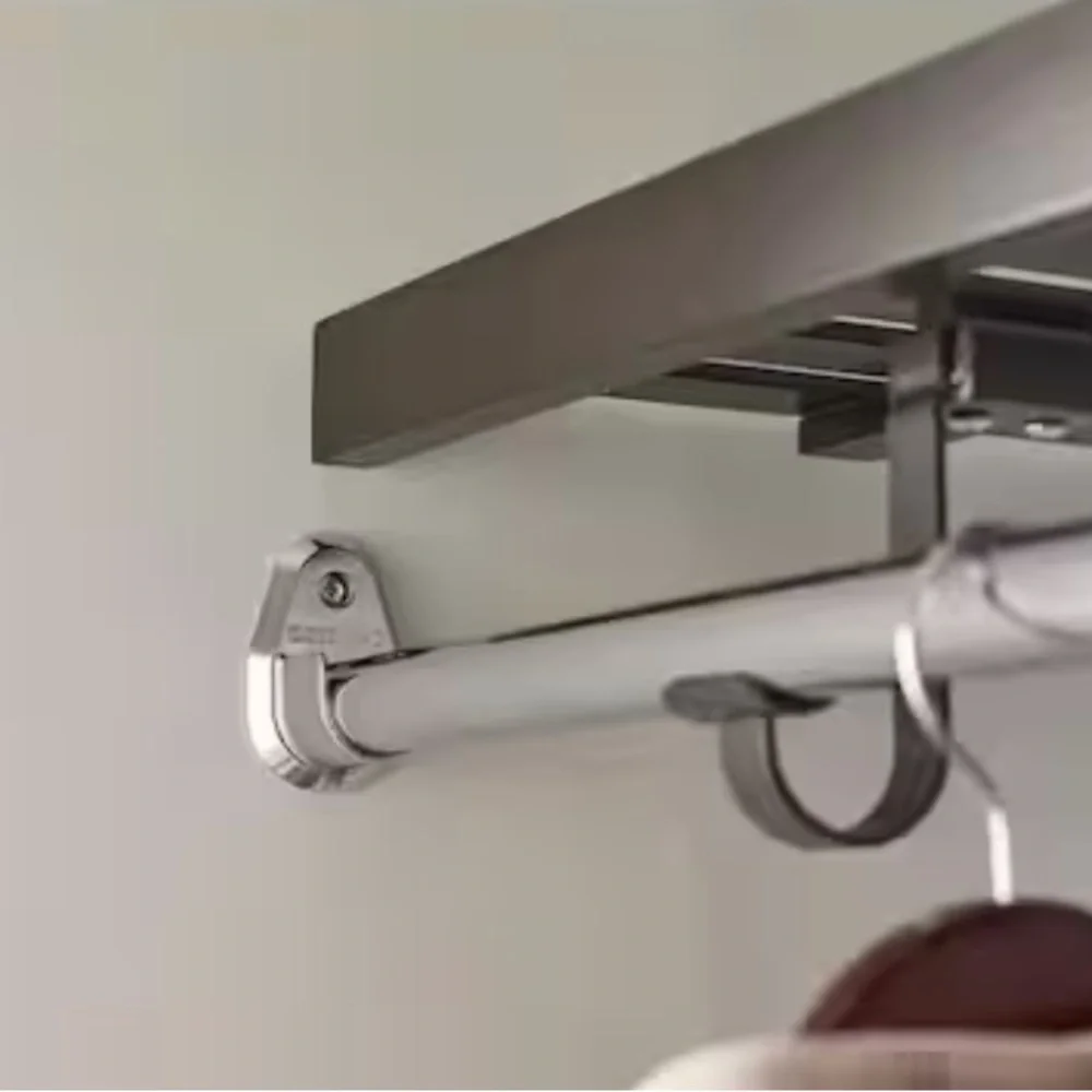 2 ClosetMaid closet hanging rod support ends chrome